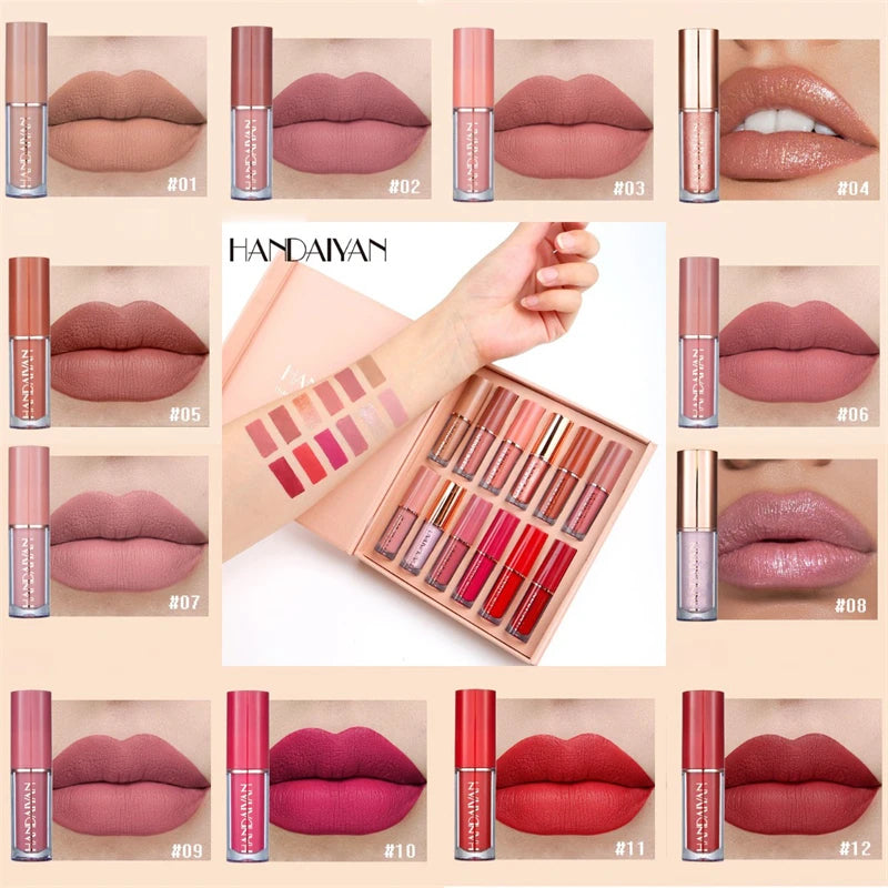 HANDAIYAN 12 Colors Matte Liquid Lipstick