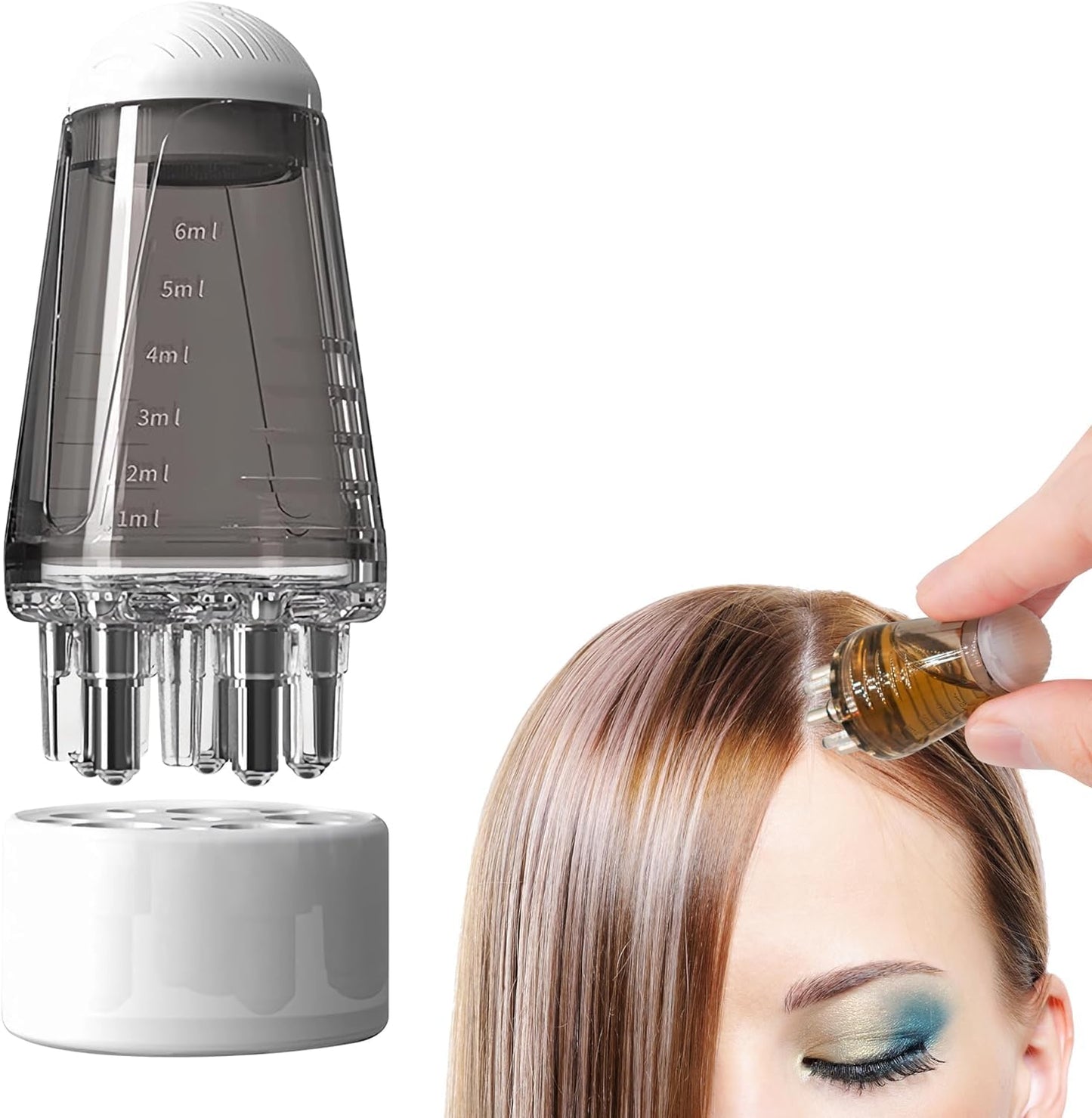 Hair Oil Applicator Bottle - Hair Root Oil Applicator Comb, Ball Root Comb Applicator Bottle Scalp Massager Hair Growth