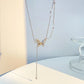 Fashion Tassel Zircon Butterfly Pendant Necklace