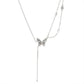 Fashion Tassel Zircon Butterfly Pendant Necklace