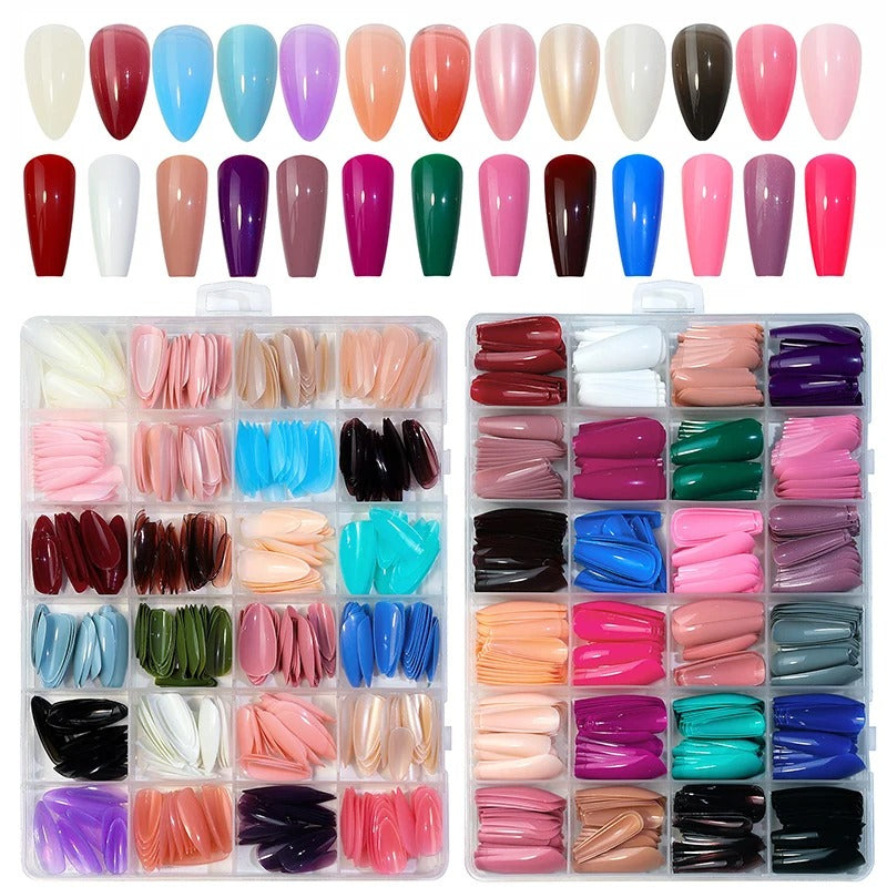 576 pcs box Colorful Fake Nails Acrylic Full Cover Nail