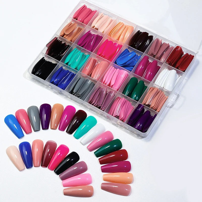 576 pcs box Colorful Fake Nails Acrylic Full Cover Nail