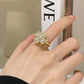 Four Leaf Heart Shape Adjustable Rotating Ring